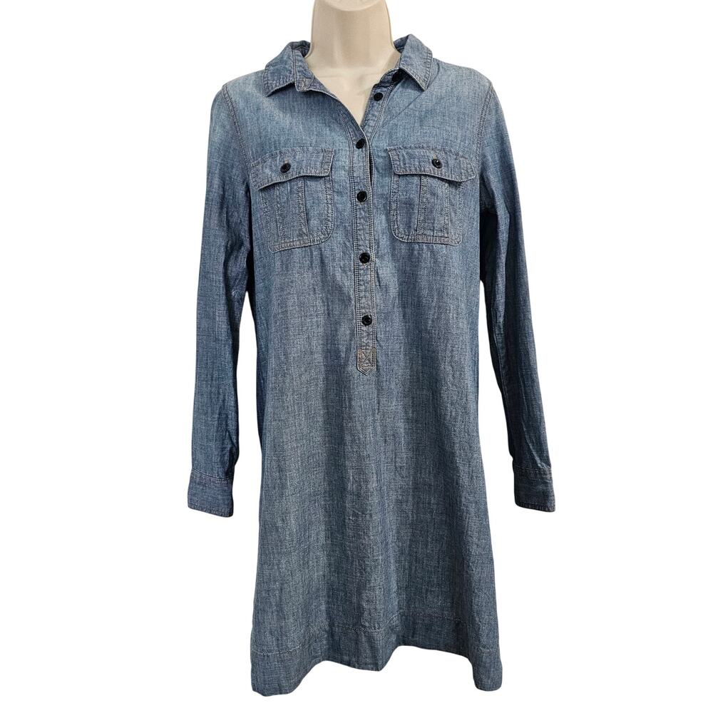 J. CREW Chambray Buttondown Dress Size 4